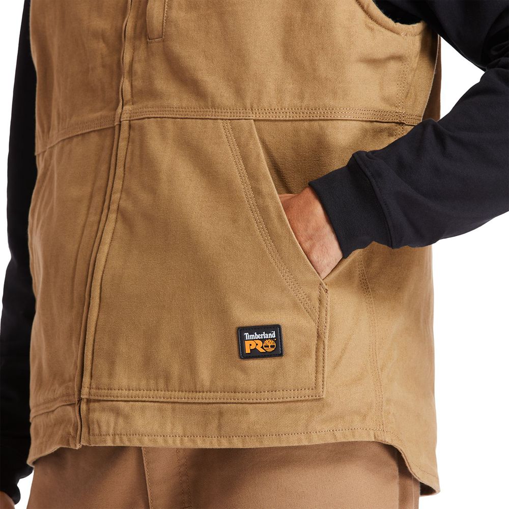 Timberland Mens Vests PRO® Gritman Lined Canvas - Brown - India OF5089734